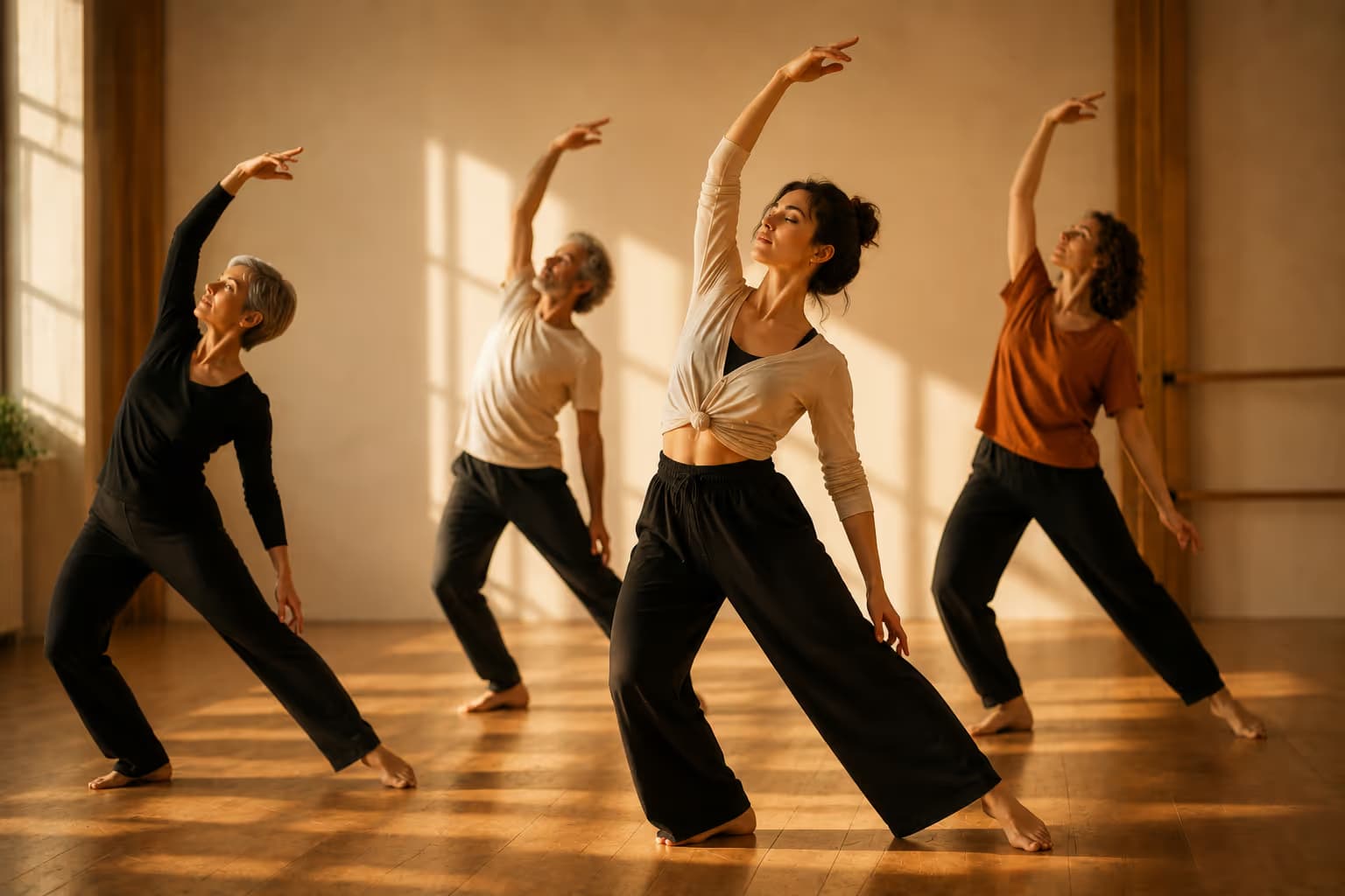 Couple de danseurs de salsa, ambiance chaude tamisée